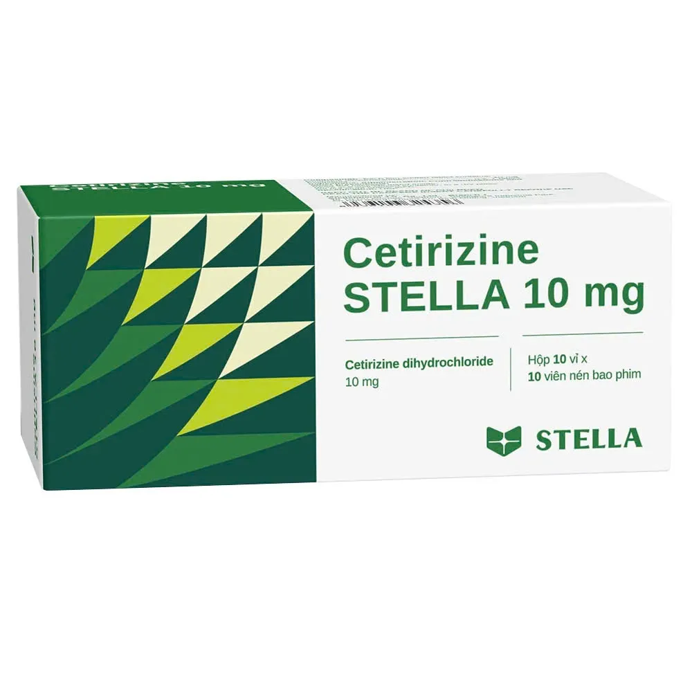 Cetirizine 10mg Stella (H/100v) – Giải pháp nhanh chóng cho viêm mũi dị ứng & mày đay